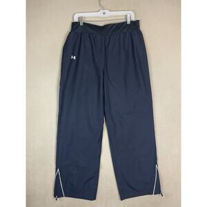 Under Armour Pants Womens L Black PreGame Woven Straight Loose Fit Track‎ Pant